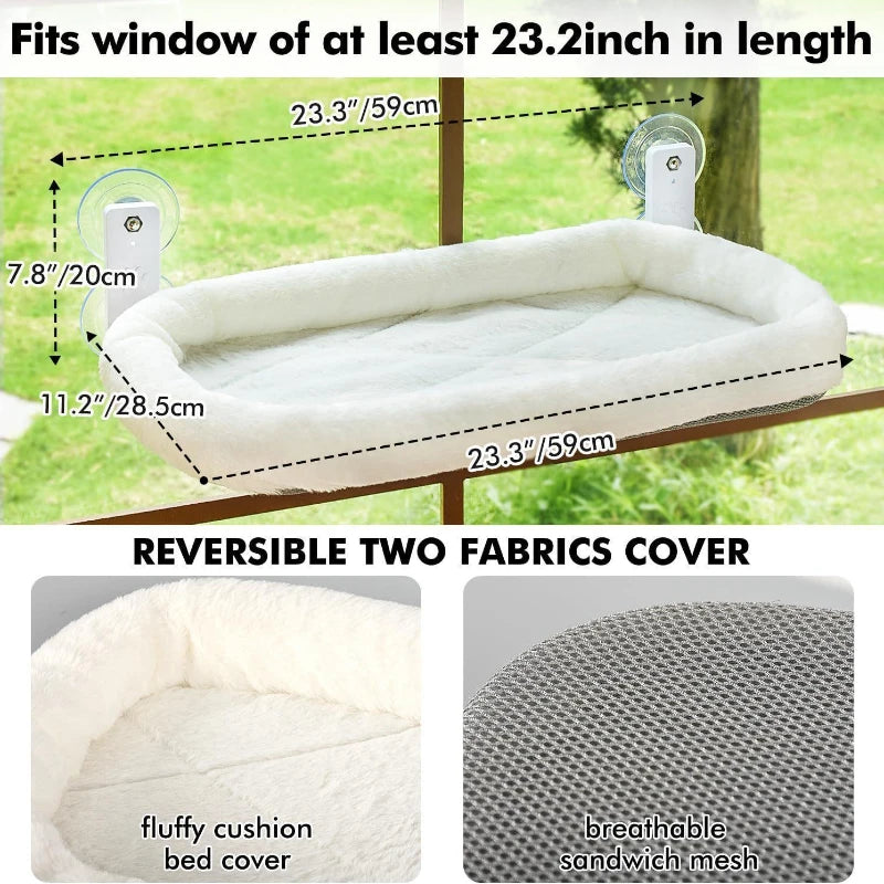 Cat Window Hammock Suction Cup Hanging Bed Pet Sunbathing Glass Perch for Balcony Pet Nest