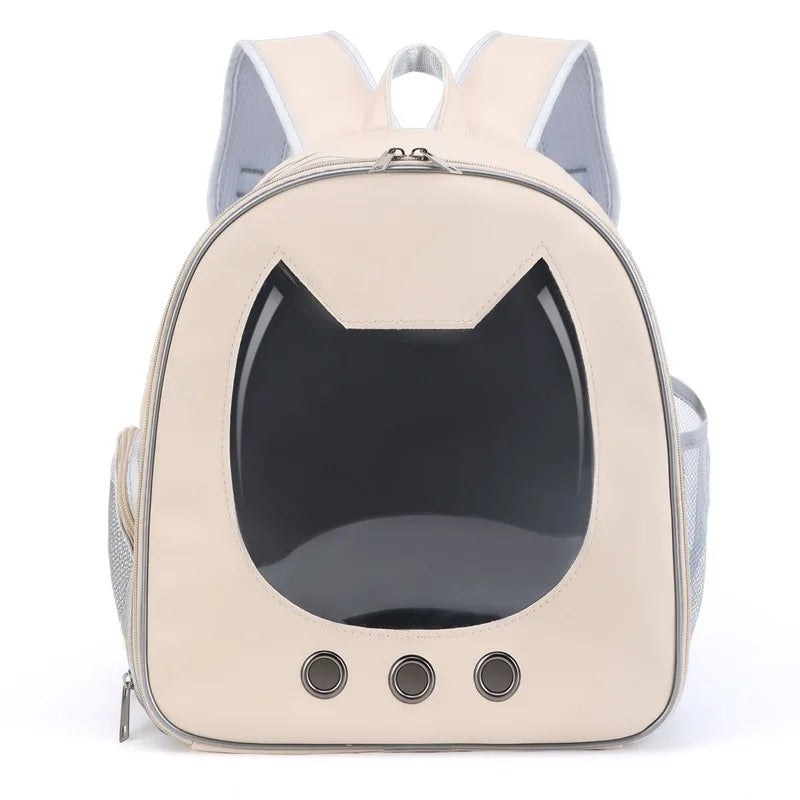 Bolsa Transportadora em PU Transparente Respirável para Gatos e Cães Pequenos