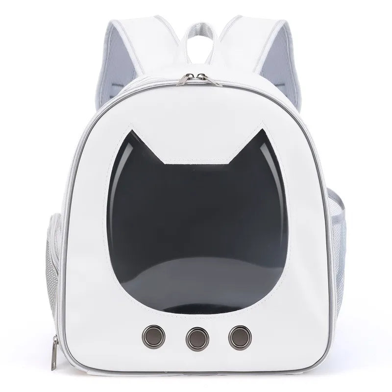 Bolsa Transportadora em PU Transparente Respirável para Gatos e Cães Pequenos