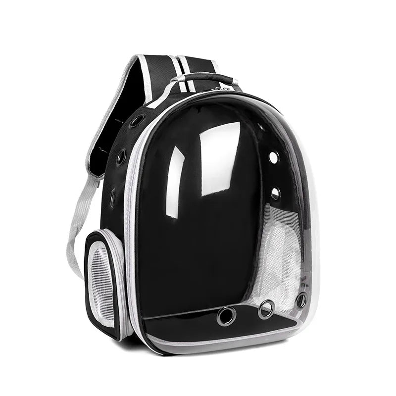 Mochila Bolha 360° Transparente e Respirável para Gatos - Leve e Espaçosa