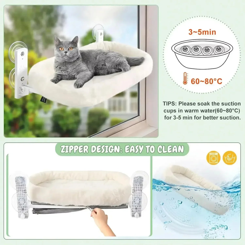 Cat Window Hammock Suction Cup Hanging Bed Pet Sunbathing Glass Perch for Balcony Pet Nest