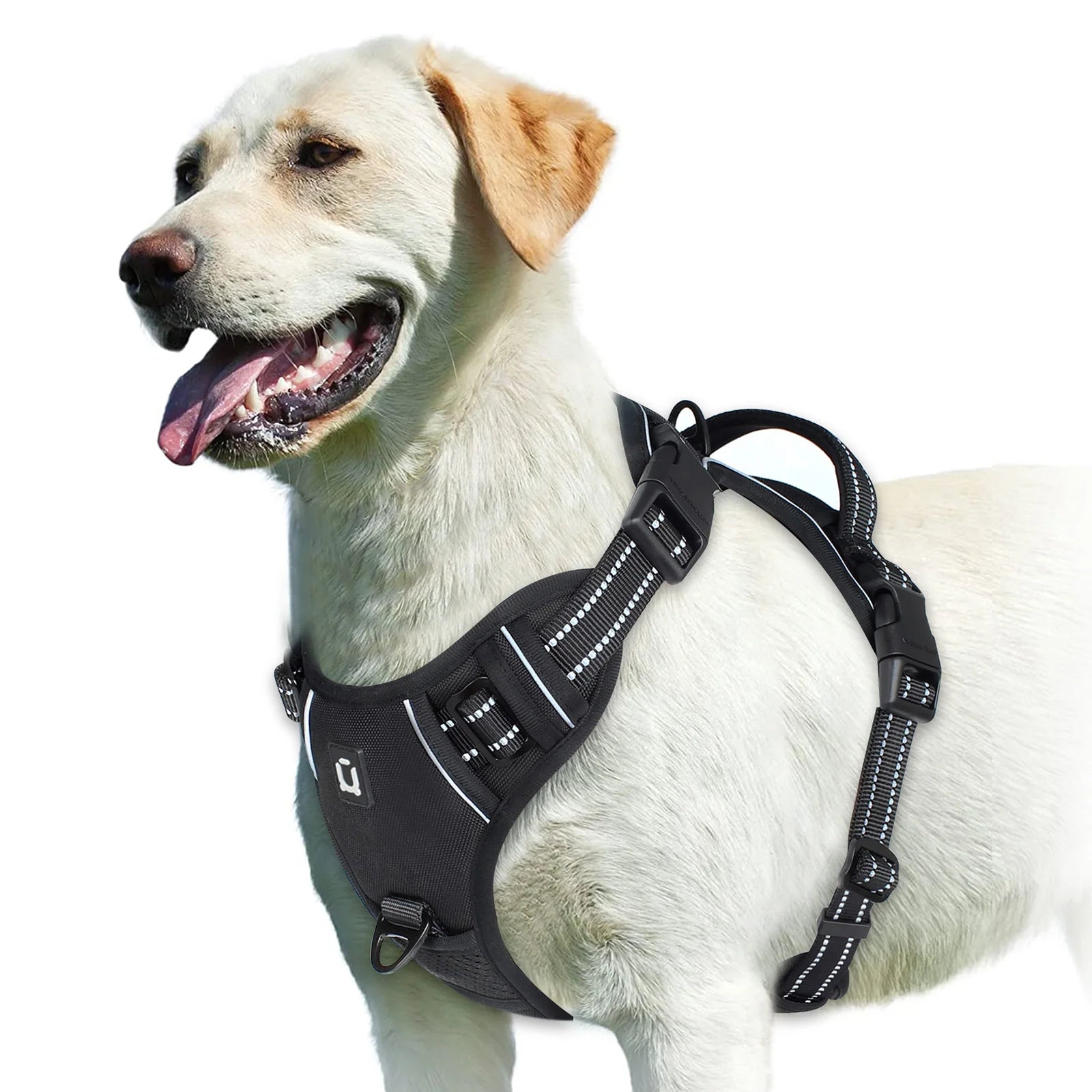Peitoral Vest Anti-Puxão Acolchoado com Alça de Controle e Refletivo para Cães