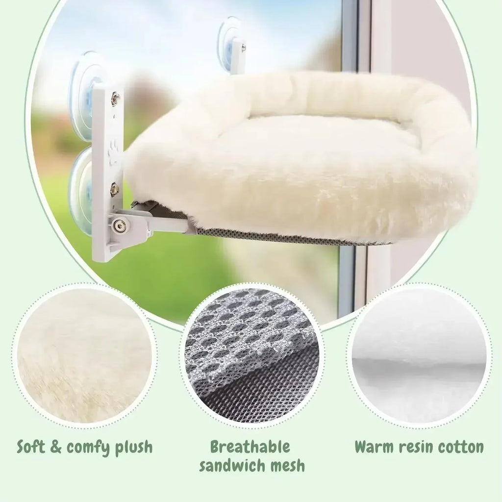 Cat Window Hammock Suction Cup Hanging Bed Pet Sunbathing Glass Perch for Balcony Pet Nest