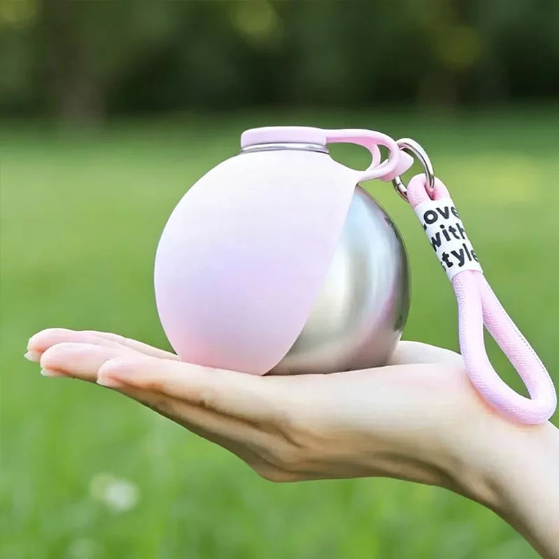 Portable Dog Water Bottle Stainless Steel Travel Cat Water Dispenser with Bowl Leak-Proof Puppy Travel Pet Supplies