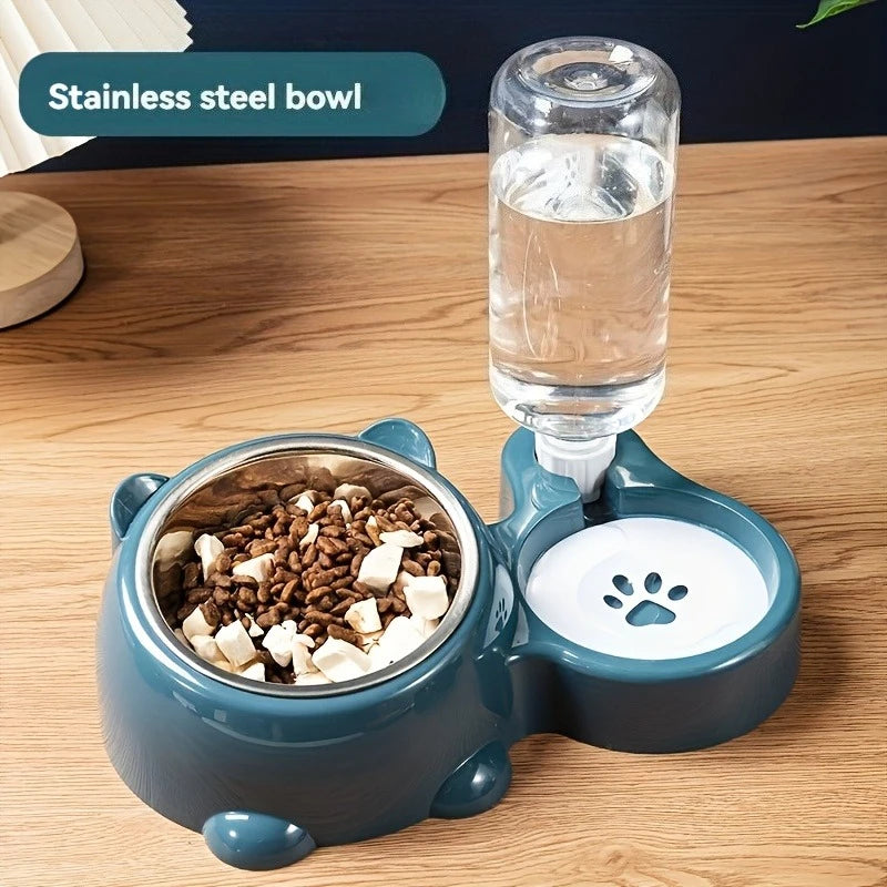 Comedouro e Bebedouro Automático Integrado para Gatos e Cães - Sem Bateria