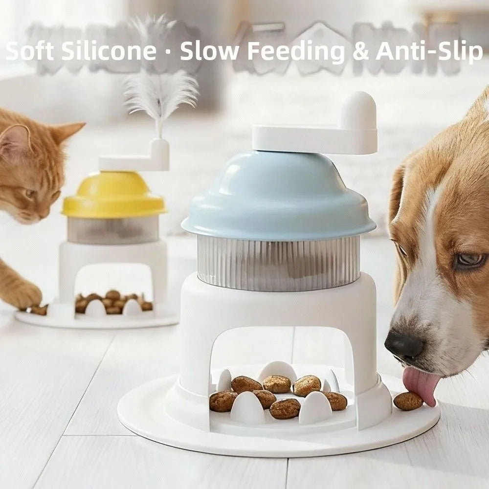 Interactive Design Dog Treat Dispenser Teaser Wand Slow Feeding Dog Interactive Puzzle Mechanism Ice Shaver Shape