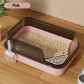 L Cat Litter Box Semi-enclosed Anti Splash Cat Tray Kitten Toilet Easy Cleaning Toilet Basin Persian Cat Supply Pet Accessories